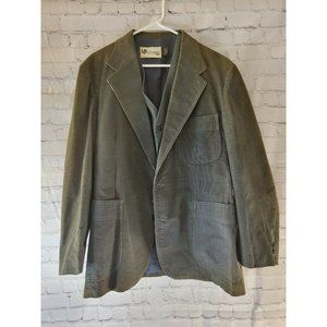 1970's Vintage Levi's 44R Panatela Green Corduroy Vest And Jacket w Flaws